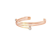 14k Rose Gold .13ct G SI1 Round Diamond Bangle Bracelet